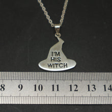 Load image into Gallery viewer, Halloween Witch Hat Ghost Couple Necklaces
