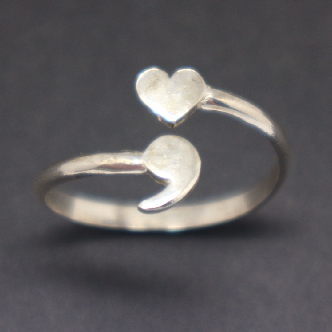 Semicolon heart deals ring