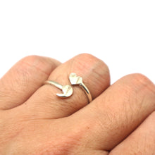 Load image into Gallery viewer, Heart Semicolon Ring Sterling Silver
