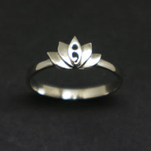 Load image into Gallery viewer, semicolon lotus ring
