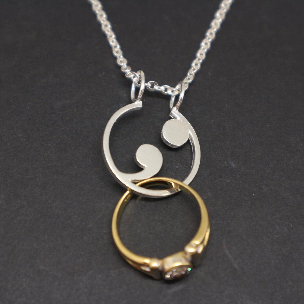 Semicolon Ring Holder Necklace