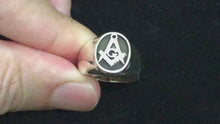 Load and play video in Gallery viewer, Masonic Men Signet Ring
