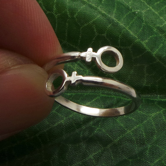 Silver Lesbian Symbol Ring