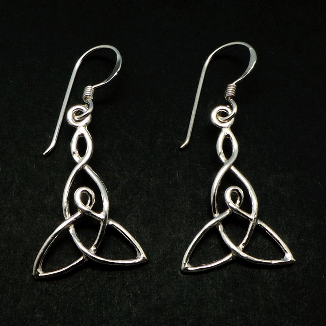 Silver Celtic Mother Child Knot Earring