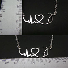 Load image into Gallery viewer, Nurse Stethoscope Clear Cz Stone Necklace
