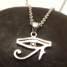 Load image into Gallery viewer, Silver Hieroglyphic Egyptian Eye of Horus Necklace
