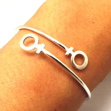 Load image into Gallery viewer, Silver Lesbian Gay Pride Bracelet
