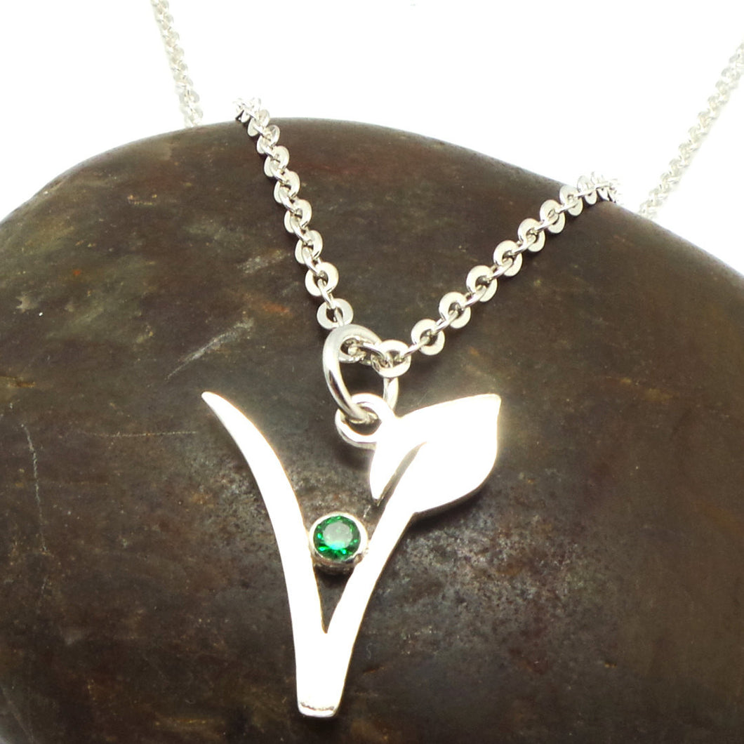 Silver Vegan Symbol Necklace