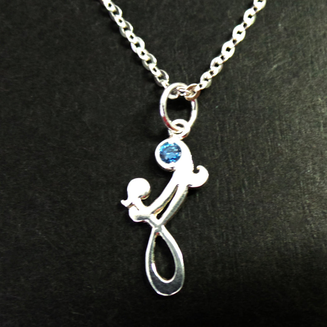 Silver Infinity Mother Child Knot Necklace
