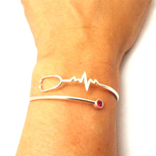 Load image into Gallery viewer, Nurse Registered Heart Beat Stethoscope Bracelet
