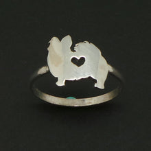 Load image into Gallery viewer, Dog Papillon Silver Ring
