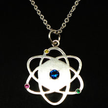 Load image into Gallery viewer, Silver Atom Symbol Necklace
