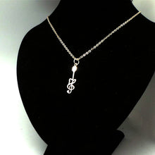 Load image into Gallery viewer, Silver Music Note Guitar Necklace Pendant
