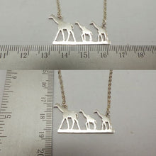 Load image into Gallery viewer, Silver Giraffe Mother and Child Necklace
