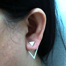 Load image into Gallery viewer, Geometric Triangle Ear Jacket Stud Earring
