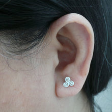 Load image into Gallery viewer, Silver Celtic Triskele Triskelion Stud Earring
