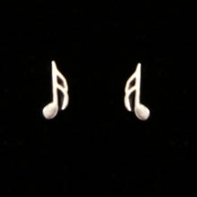 Load image into Gallery viewer, Silver Music Note Semiquaver Stud Earring
