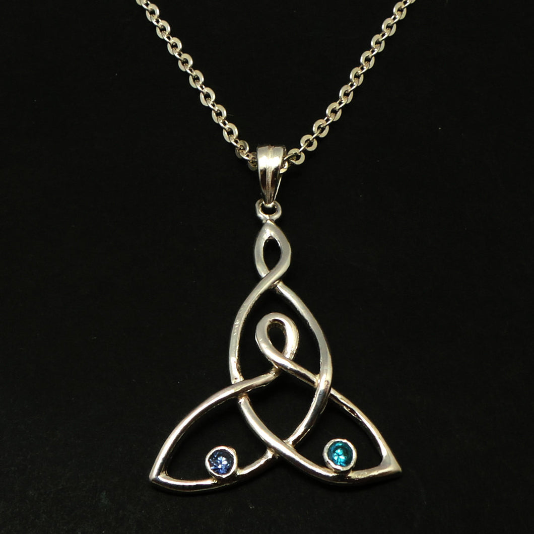 Silver Celtic Mother and Child Knot Necklace