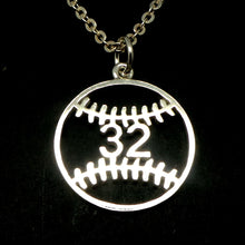 Load image into Gallery viewer, Baseball Necklace with Number
