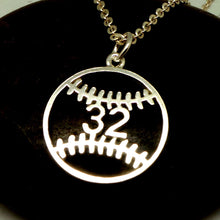 Load image into Gallery viewer, Baseball Necklace with Number
