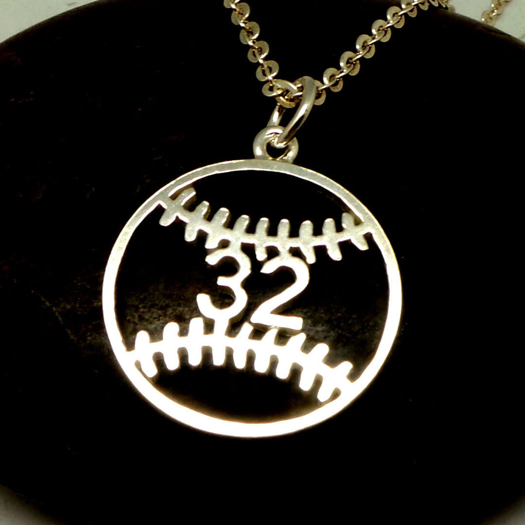 Baseball Necklace with Number