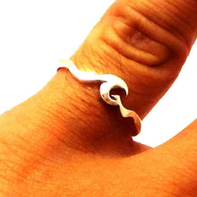 Load image into Gallery viewer, Silver Wave Band Ring for Women
