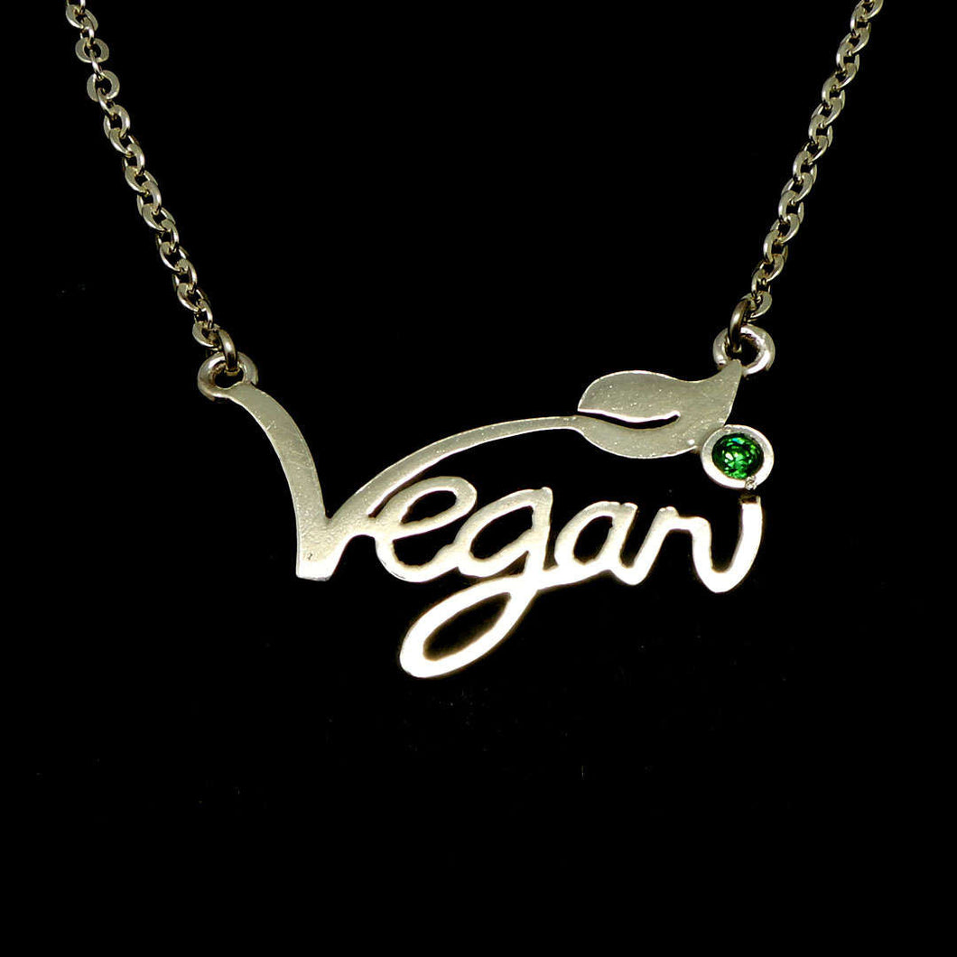 Silver Vegan Necklace Choker