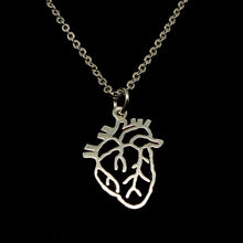 Load image into Gallery viewer, 925 Silver Anatomical Heart Necklace
