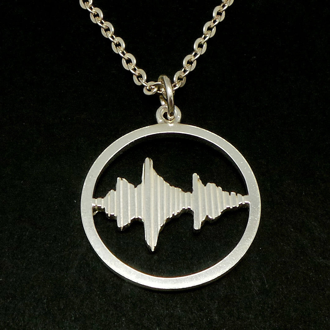Personalized Round Sound Wave Necklace Pendant