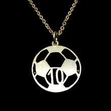 Load image into Gallery viewer, Personalized Soccer Ball Necklace with Number
