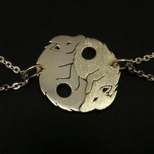 Load image into Gallery viewer, Silver Yin Yang Wolf Couple Necklace
