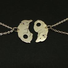 Load image into Gallery viewer, Silver Yin Yang Wolf Couple Necklace
