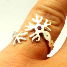 Load image into Gallery viewer, Silver Neuron Anatomy Ring
