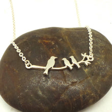 Load image into Gallery viewer, Silver Mother and 2 Childs Birds Necklace
