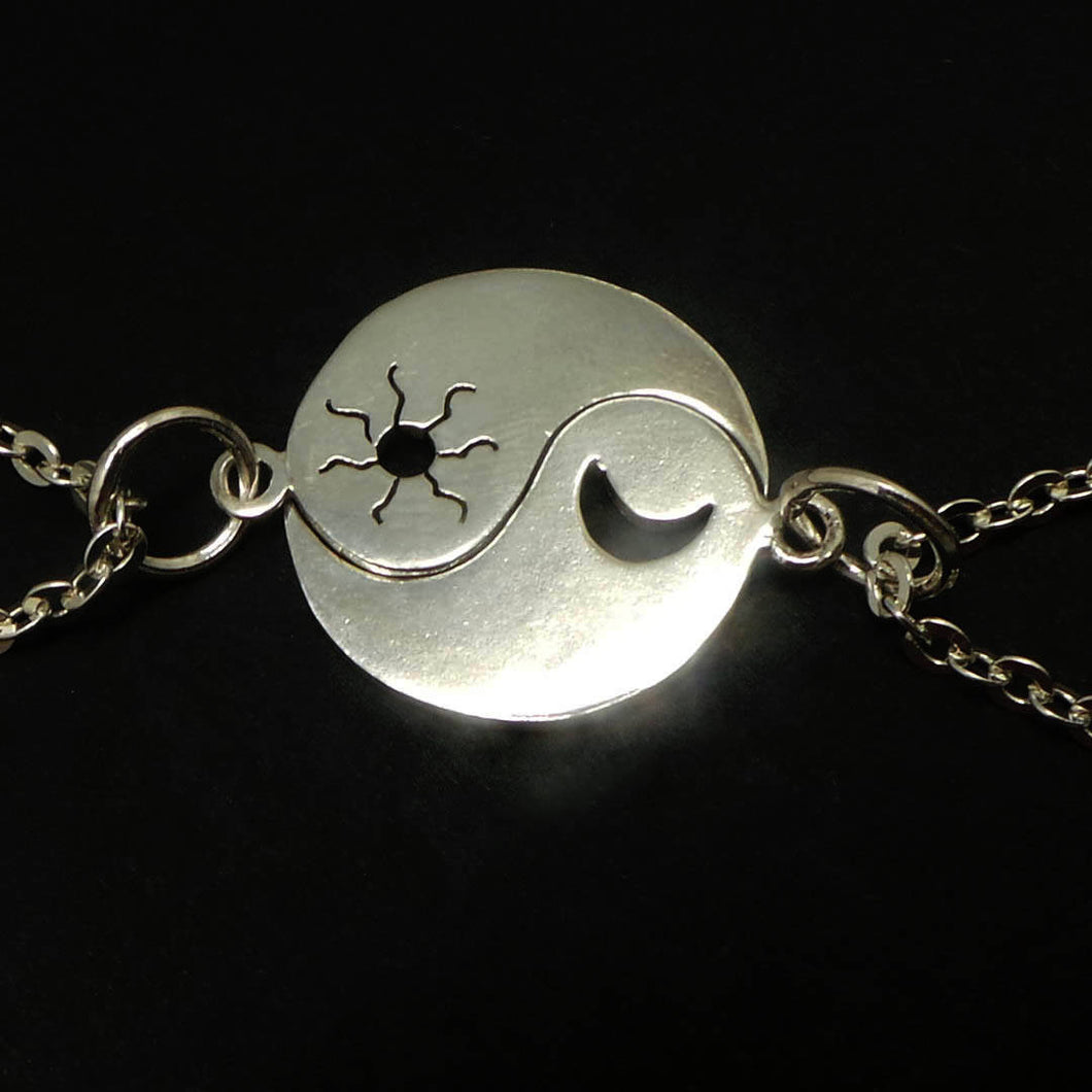 Yin Yang Sun Crescent Moon Necklace