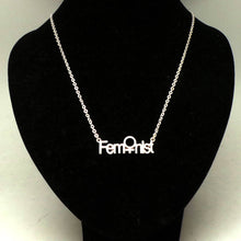 Load image into Gallery viewer, Silver Feminist Necklace Choker
