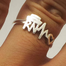 Load image into Gallery viewer, Silver Registered Nurse Heartbeat Ring
