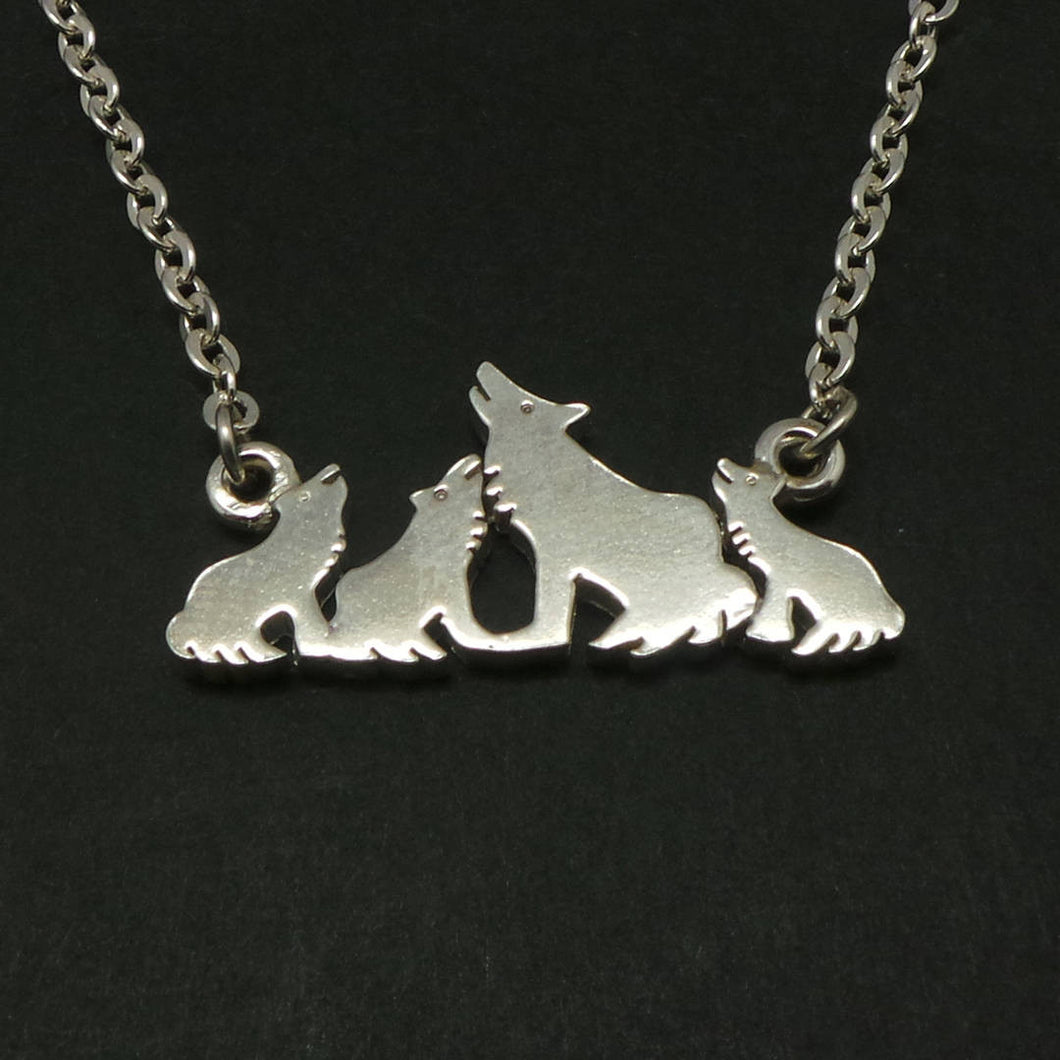 Mother and Child Wolf Necklace