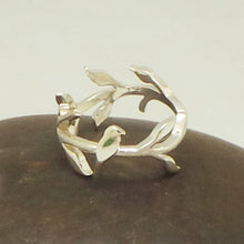 Load image into Gallery viewer, Silver Bird and Branch Ring
