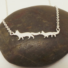 Load image into Gallery viewer, Silver Mother and Child Fox Necklace
