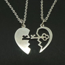 Load image into Gallery viewer, Silver Key Broken Heart Necklace
