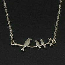 Load image into Gallery viewer, Silver Mother and 2 Childs Birds Necklace

