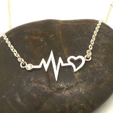 Load image into Gallery viewer, Silver Heartbeat Nurse Necklace
