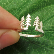 Load image into Gallery viewer, Silver Pine Tree Nature Ring
