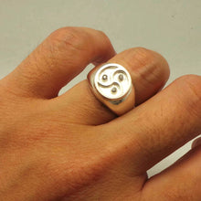 Load image into Gallery viewer, Silver Bdsm Triple Spiral Signet Ring
