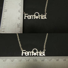 Load image into Gallery viewer, Silver Feminist Necklace Choker
