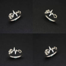 Load image into Gallery viewer, Silver Radiologic Technologist Heartbeat Ring
