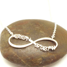 Load image into Gallery viewer, Latitude Longitude Coordinate Infinity Necklace
