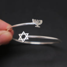Load image into Gallery viewer, Silver Star of David Chanukah Bracelet
