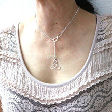 Load image into Gallery viewer, Mother and Child Knot Lariat Necklace
